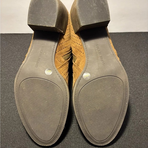 Lucky Brand LK- Lashiya Oiled Suede Dual Zipper Chunky Stacked Heel Size 10M - Picture 7 of 14